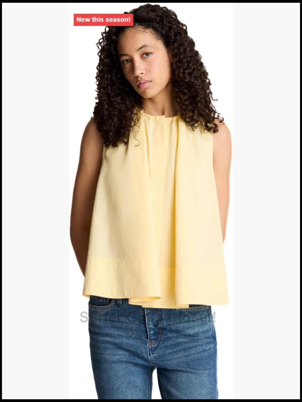 Sleeveless Cotton Poplin Cape Top 98% Cotton